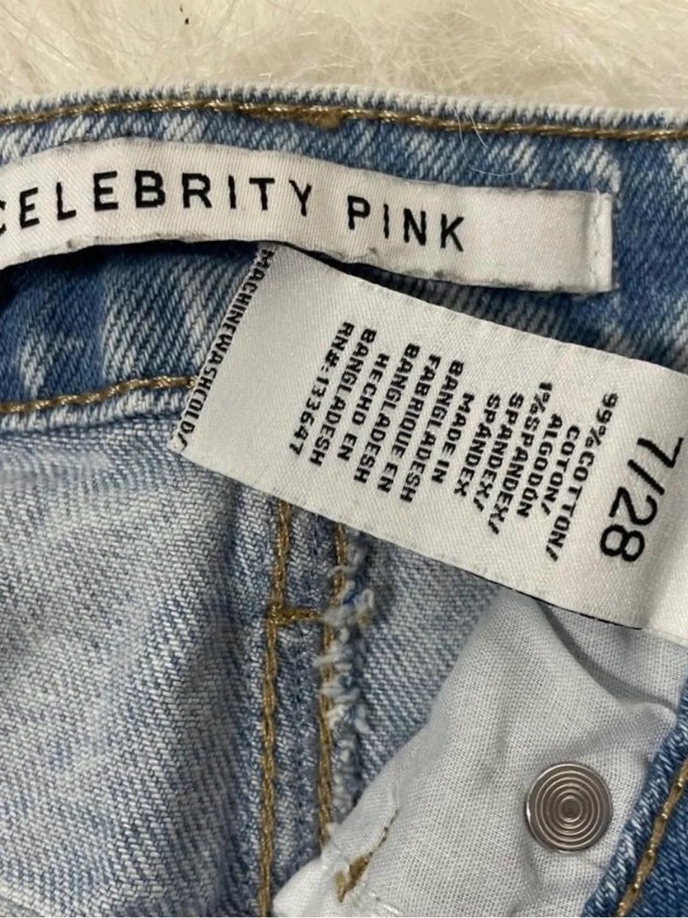 Celebrity Pink Distressed Light Blue Denim Cutoff Shorts